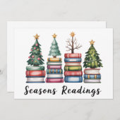 クリスマス本好き教師読書シーズンXmas シーズンカード (正面/裏面)