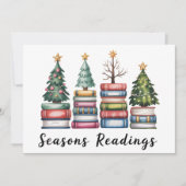 クリスマス本好き教師 読書シーズン Xmas シーズンカード (正面)