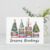 クリスマス本好き教師 読書シーズン Xmas シーズンカード (スタンド正面)
