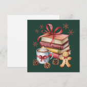 クリスマス本 生姜糖の本 ココア 本好き シーズンカード (正面/裏面)