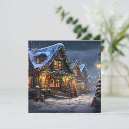 クリスマス村の休日のグリーティングカード シーズンカード (スタンド正面)