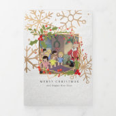 クリスマス来だが1年に1度の家族カード 三つ折りカード (カバー)