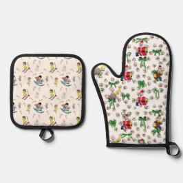 クリスマス来だが、年に一度 鍋つかみ&鍋敷きセット