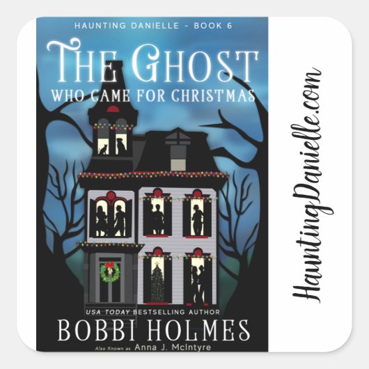 クリスマス来のステッカーの幽霊 スクエアシール (正面)