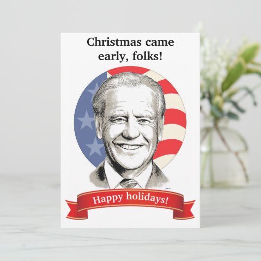 クリスマス来の早めにフォーク!バイデン氏クリスマスカード シーズンカード (スタンド正面)