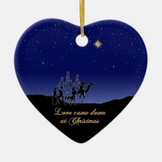 クリスマス来の飾り付けで恋をする セラミックオーナメント (正面)