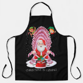 クリスマス来はサンタクロースの甘い玉座 エプロン (正面)