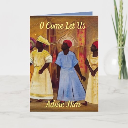 クリスマス来カードを中心に彼を崇拝しよう サンキューカード (正面)