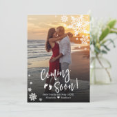 クリスマス来ズ·スーン写真の妊娠発表 招待状 (スタンド正面)