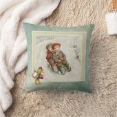 クリスマス枕の木と買い物客 クッション (ブランケット)