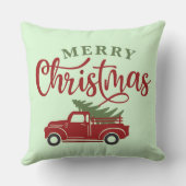 クリスマス枕カバー | レッドトラックファームハウスデコール クッション (裏面)