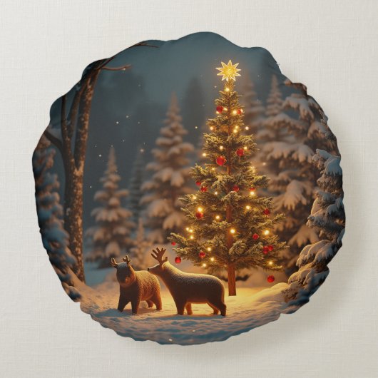 クリスマス枕 ラウンドクッション (裏面)