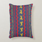 クリスマス枕「毛皮のクリスマス」犬 アクセントクッション (正面(垂直))