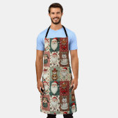 クリスマス柄のエプロン エプロン (着用した状態)