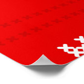 クリスマス柄のクロステッチネコがSに恋をする ポスター (角)