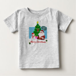 クリスマス柄の子供用Tシャツ ベビーTシャツ