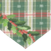 クリスマス柄の白と緑に赤 テーブルクロス (アングル)