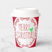 クリスマス柄 ペーパーカップ(オプションの蓋付き) 紙コップ (正面)