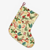 クリスマス柄 ラージクリスマスストッキング (正面 (吊り時))