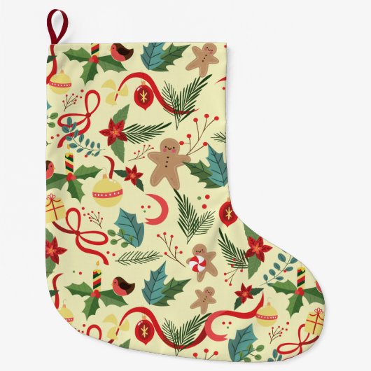 クリスマス柄 ラージクリスマスストッキング (正面)