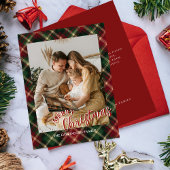クリスマス柄+写真入りグリーティングカード シーズンカード