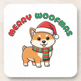 クリスマス柴犬コースター: メリーウーフマス コースター