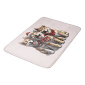 クリスマス柴犬サンタドッグ バスマット (アングル)