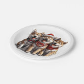 クリスマス柴犬サンタドッグ ペーパープレート (アングル)