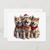 クリスマス柴犬サンタドッグ ポストカード (正面/裏面)