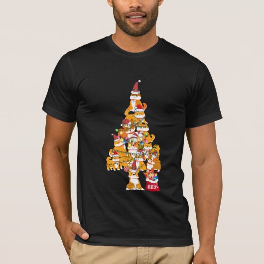 クリスマス柴犬ドッグパピーかわいいTシャツ Tシャツ (正面)