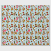 クリスマス柴犬 ラッピングペーパー (フラット)