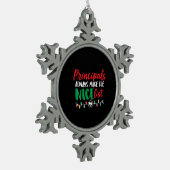 クリスマス校長、主デザイン スノーフレークピューターオーナメント (左)