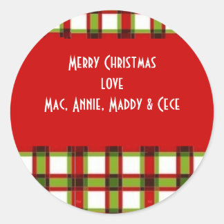 クリスマス格子状ラベル ラウンドシール