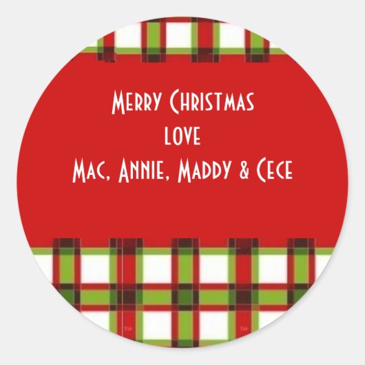 クリスマス格子状ラベル ラウンドシール (正面)