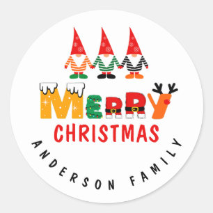 クリスマス格言お洒落フォントメリークリスマス ラウンドシール