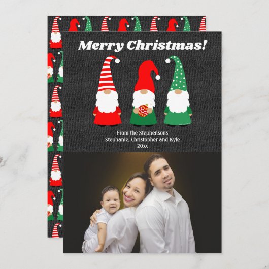 クリスマス格言かわいいホリデーフォト シーズンカード (正面/裏面)