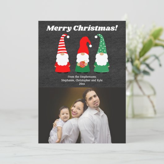 クリスマス格言かわいいホリデーフォト シーズンカード (スタンド正面)