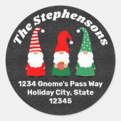 クリスマス格言かわいい休日カスタムの住所 ラウンドシール (正面)