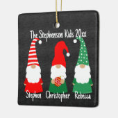 クリスマス格言かわいい家族3キッズホリデイ セラミックオーナメント (左)