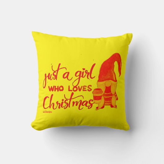 クリスマス格言が大好きな女おもしろいの子 クッション (正面)