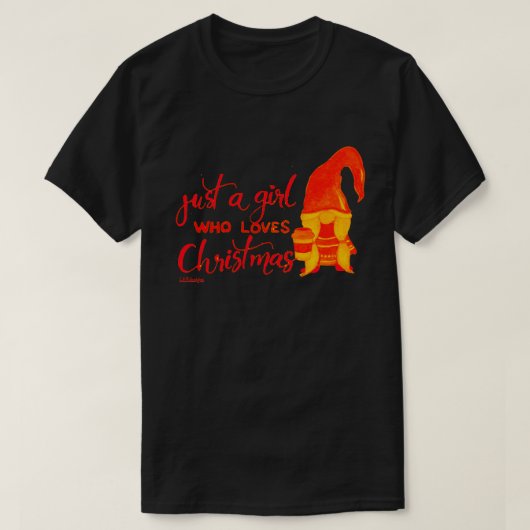 クリスマス格言が大好きな女おもしろいの子 Tシャツ (デザイン正面)