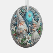 クリスマス格言とエンジェル遊ズはハープだ ガラスオーナメント (正面右)