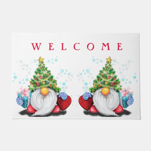 クリスマス格言とギフト形式へようこそ ドアマット (正面)