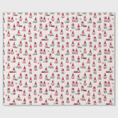 クリスマス格言とギフト素朴国 ラッピングペーパー (フラット)