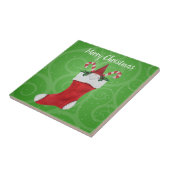 クリスマス格言とストッキングキャンディカン タイル (側面)