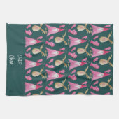 クリスマス格言とトナカイに手袋 キッチンタオル (横)