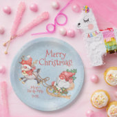 クリスマス格言とトナカイパーソナライズされたパーティー ペーパープレート (パーティー)