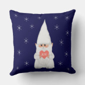 クリスマス格言とネイビーブルーの雪 クッション (裏面)