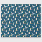 クリスマス格言とムースオンブルー ラッピングペーパー (フラット)