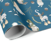 クリスマス格言とムースオンブルー ラッピングペーパー (ロールコーナー)